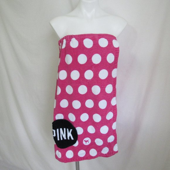 PINK Victoria's Secret Other - Victoria's Secret PINK Polka Dot Wrap Towel Robe